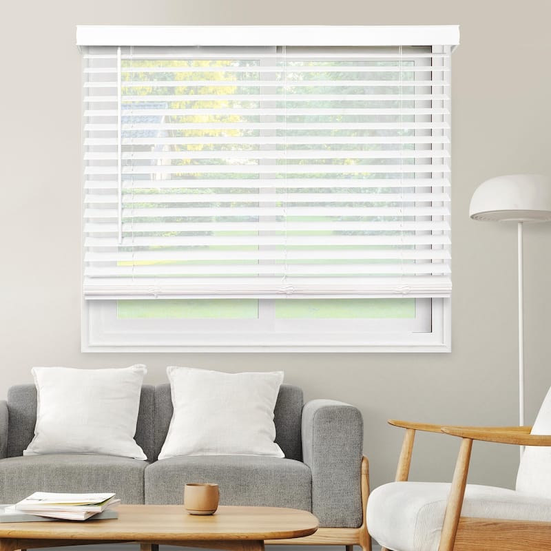 Chicology Cordless Room Darkening 2" Faux Wood Blinds 72" Height - Basic White - 57.75"W  X 72"H