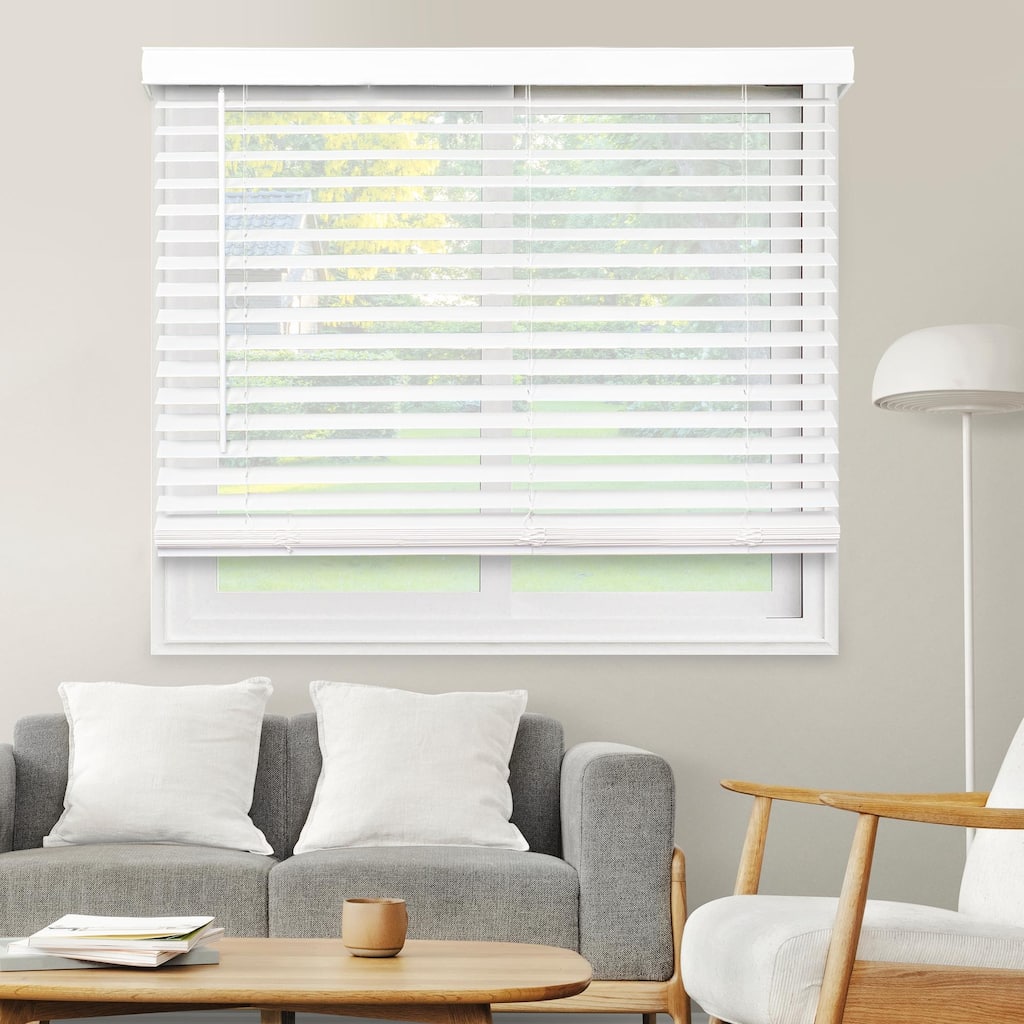 Chicology Cordless Room Darkening 2" Faux Wood Blinds 84" Height - Basic White