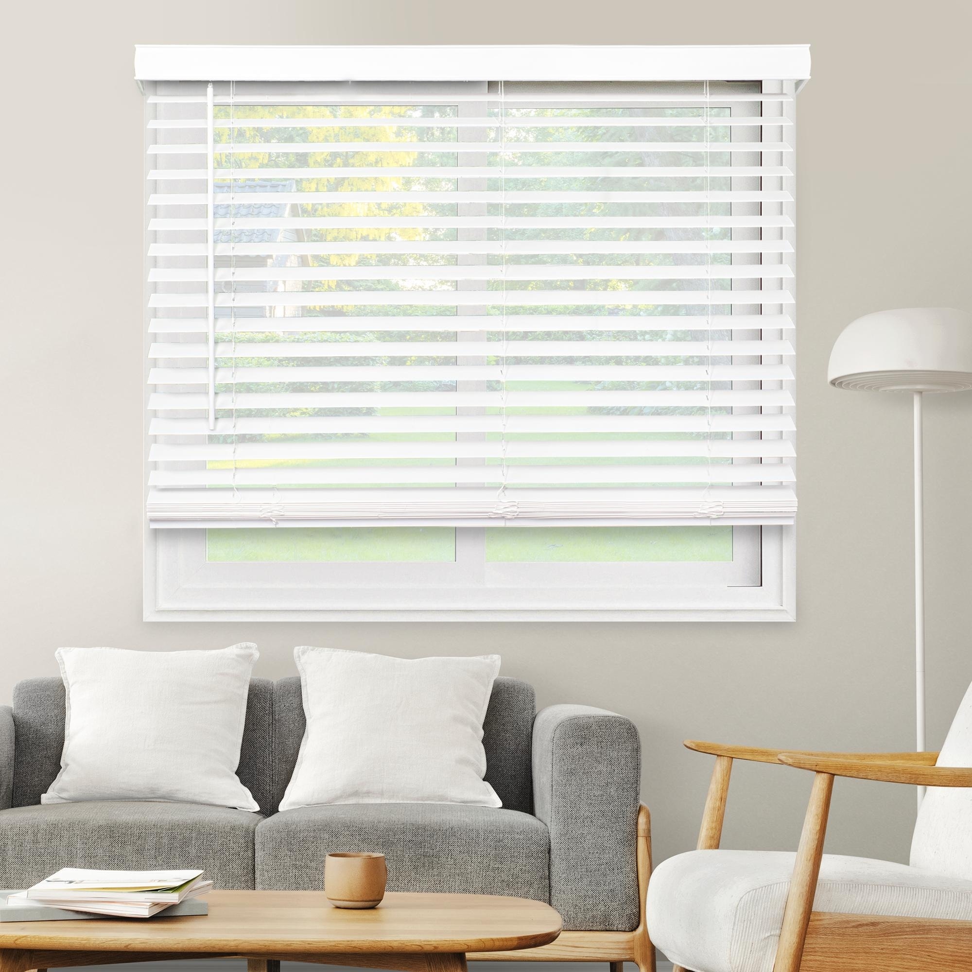 Chicology Cordless Room Darkening 2" Faux Wood Blinds 84" Height - Basic White