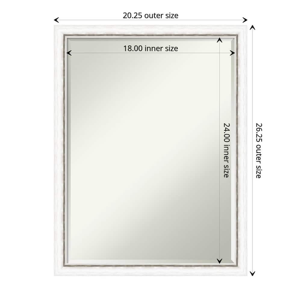 Morgan Half-Inch-Bevel Wood Framed Bathroom Vanity Wall Mirror - Glass Size 18x24