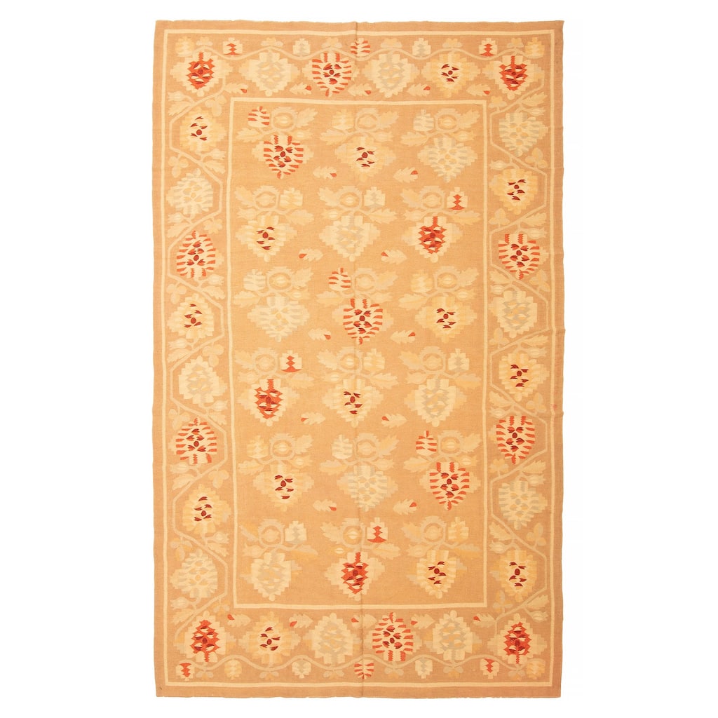 ECARPETGALLERY Flat-Weave Ankara Tan Wool Kilim - 5'11 x 9'8