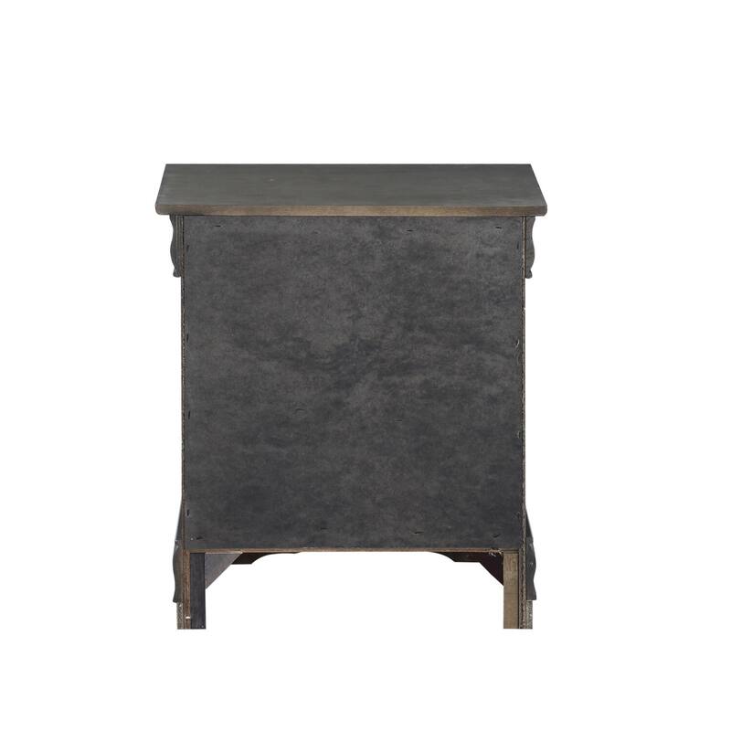 Dark Gray 2 Drawer 15.43 in. W Nightstand with Sturdy Hardware and Ample Storage
