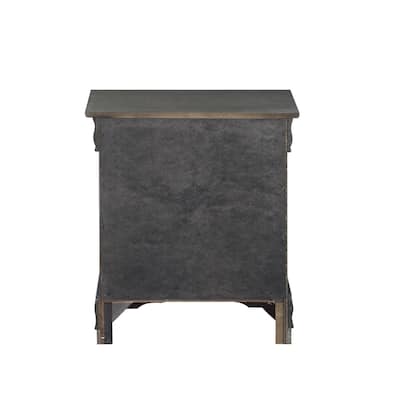 Dark Gray 2 Drawer 15.43 in. W Nightstand with Sturdy Hardware and Ample Storage