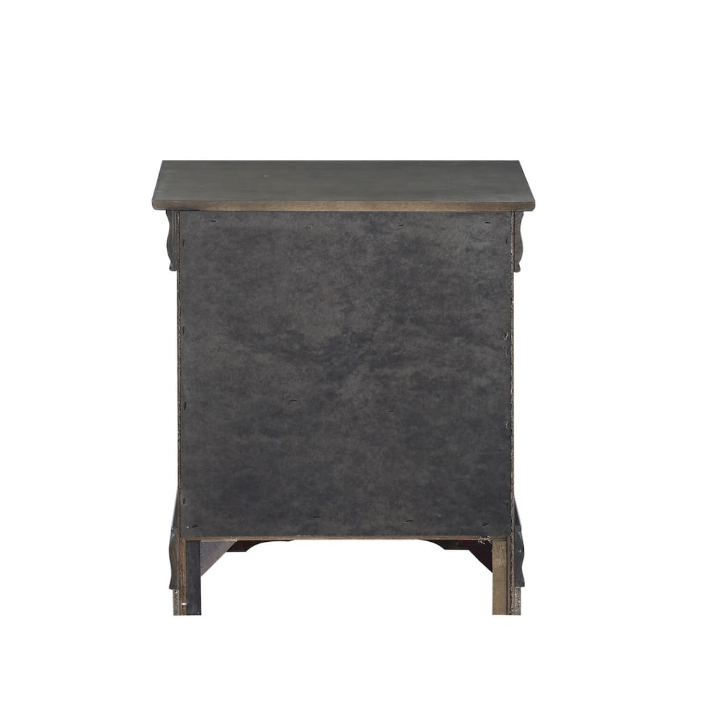 Dark Gray 2 Drawer 15.43 in. W Nightstand with Sturdy Hardware and Ample Storage