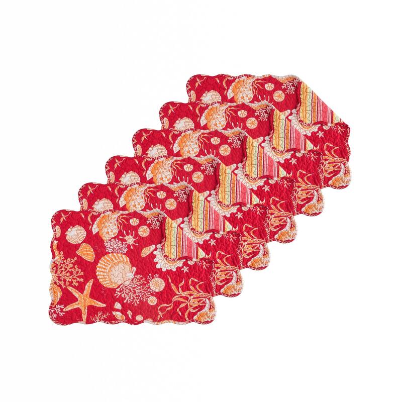 Ruby Quilted Placemat Set 6
