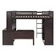 preview thumbnail 9 of 40, Multifunctional Design Loft Bed with Ladder, Wardrobe, Desk and Bookshelves, Full size