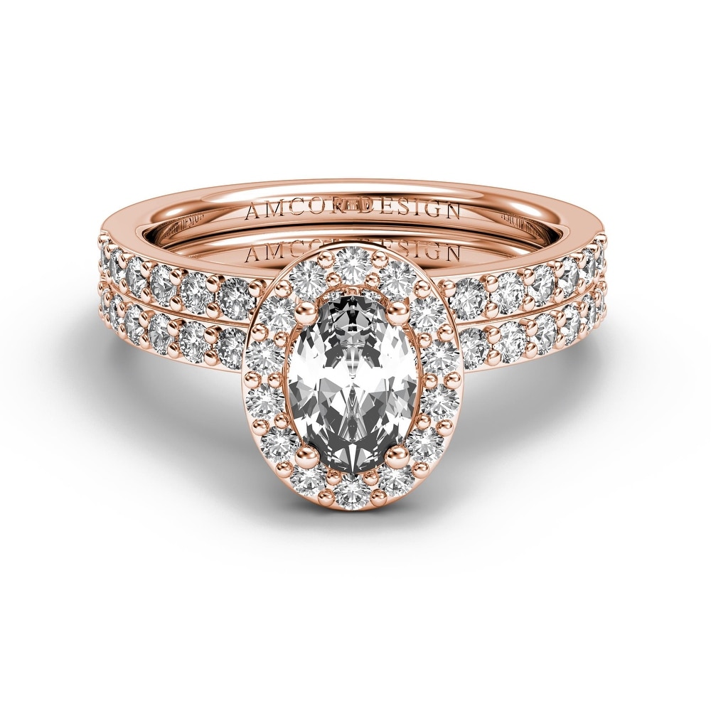 Amcor Design14KT Gold 1.25 CT Halo Diamond Engagement Ring