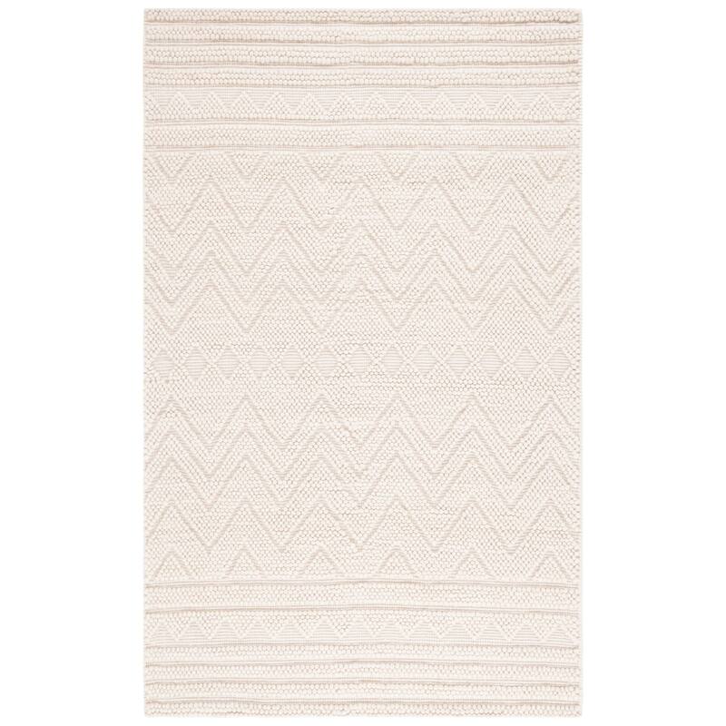 SAFAVIEH Handmade Natura Matroana Moroccan Rustic Wool Rug - 6' Square - Light Beige