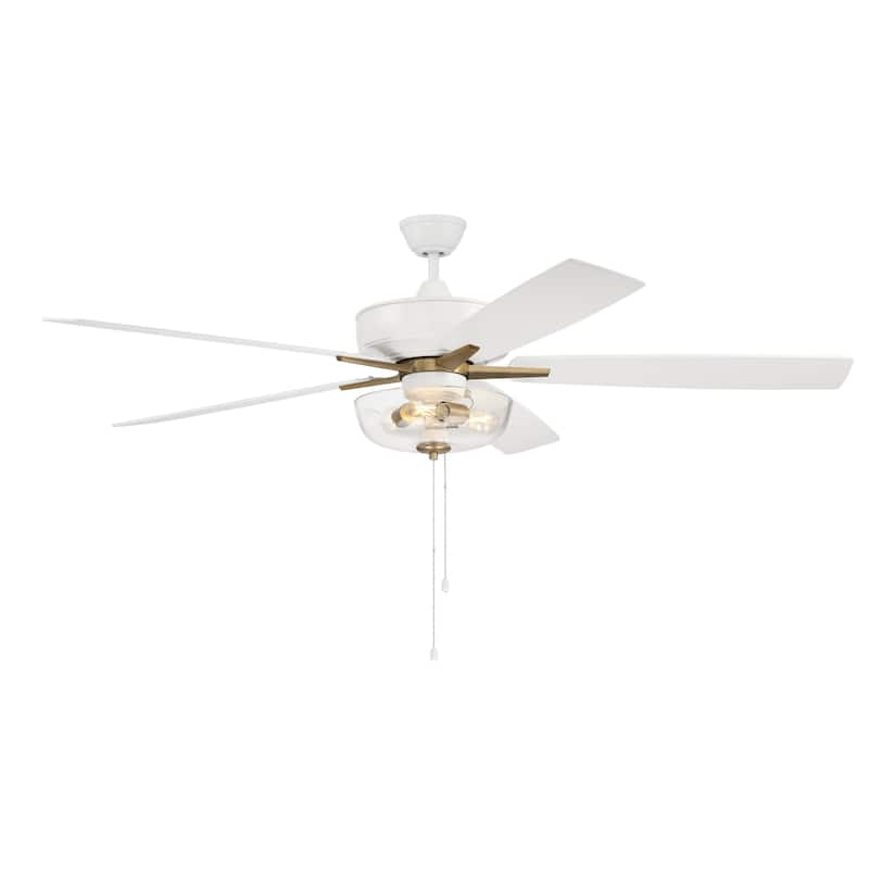 Craftmade S1015-60WWOK Super Pro 60" 5 Blade Indoor LED Ceiling Fan