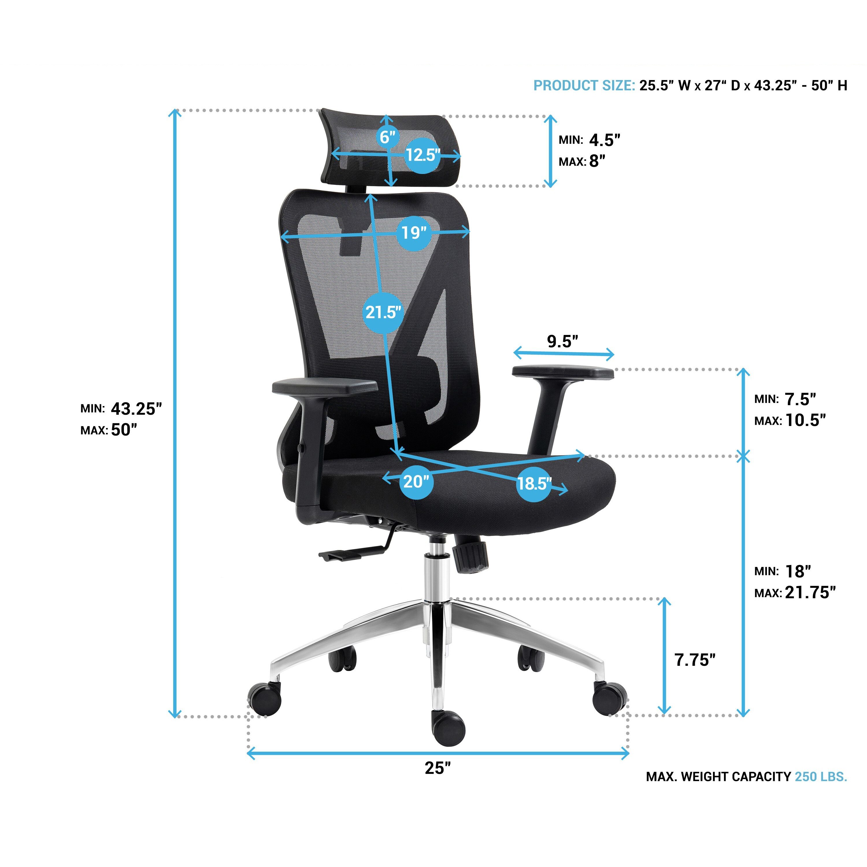 Snugway Big and tall High Back Office Chair with Headrest and 3D