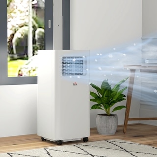 HOMCOM 8000 BTU Portable Air Conditioner for Rooms Up to 345 Sq. Ft., 3-in-1 AC Unit with Dehumidifier, Remote