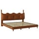 preview thumbnail 5 of 19, Calka Luxury Upholstered PU Leather Bed by Christopher Knight Home
