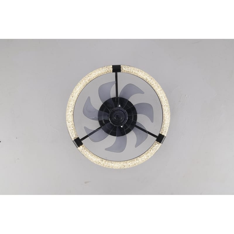 20" Ceiling Fans with Kit, LED Light Source and Remote Control, 3000-6500K Dimmable Modern Flush Mount LED Fan Light