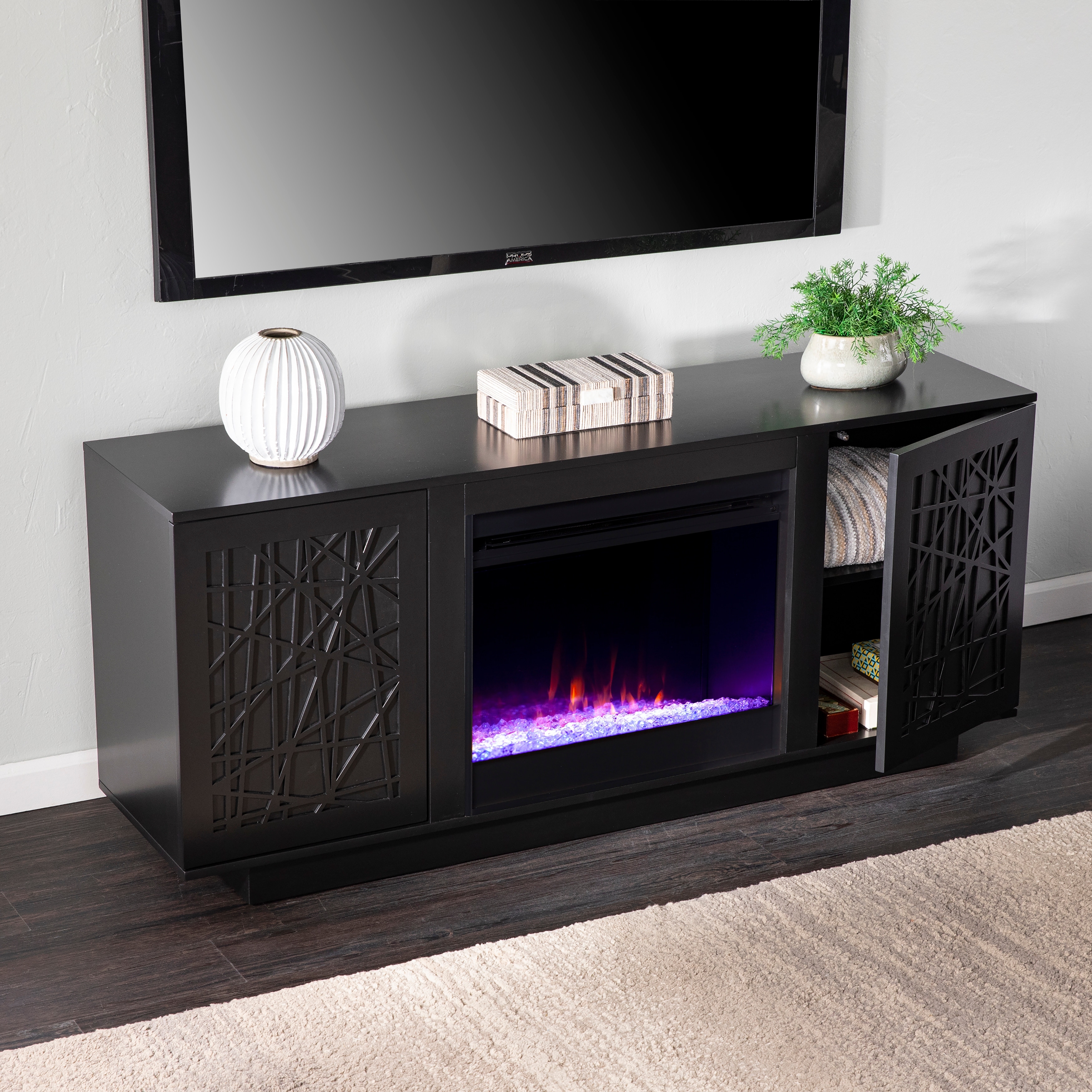 Color changing electric fireplace tv stand deals