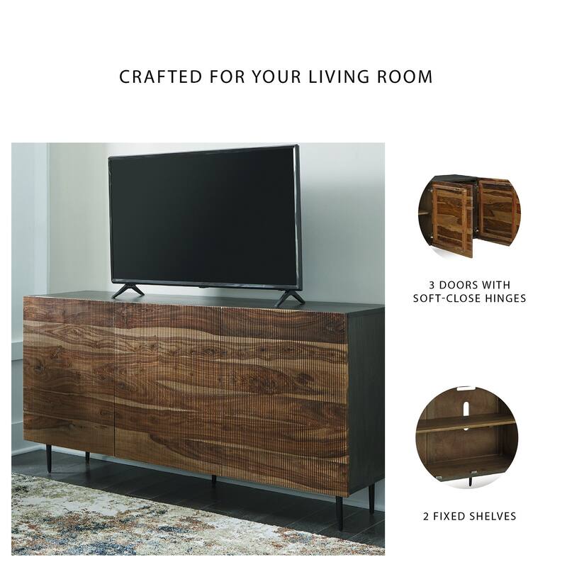 Signature Design by Ashley Darrey Natural/Brown Accent Cabinet - 64" W x 16" D x 32" H