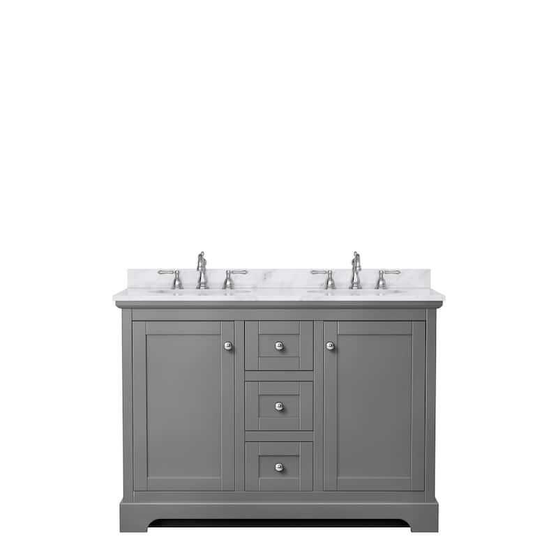 Avery 48-Inch Double Vanity Set with Oval Sinks, No Mirror
