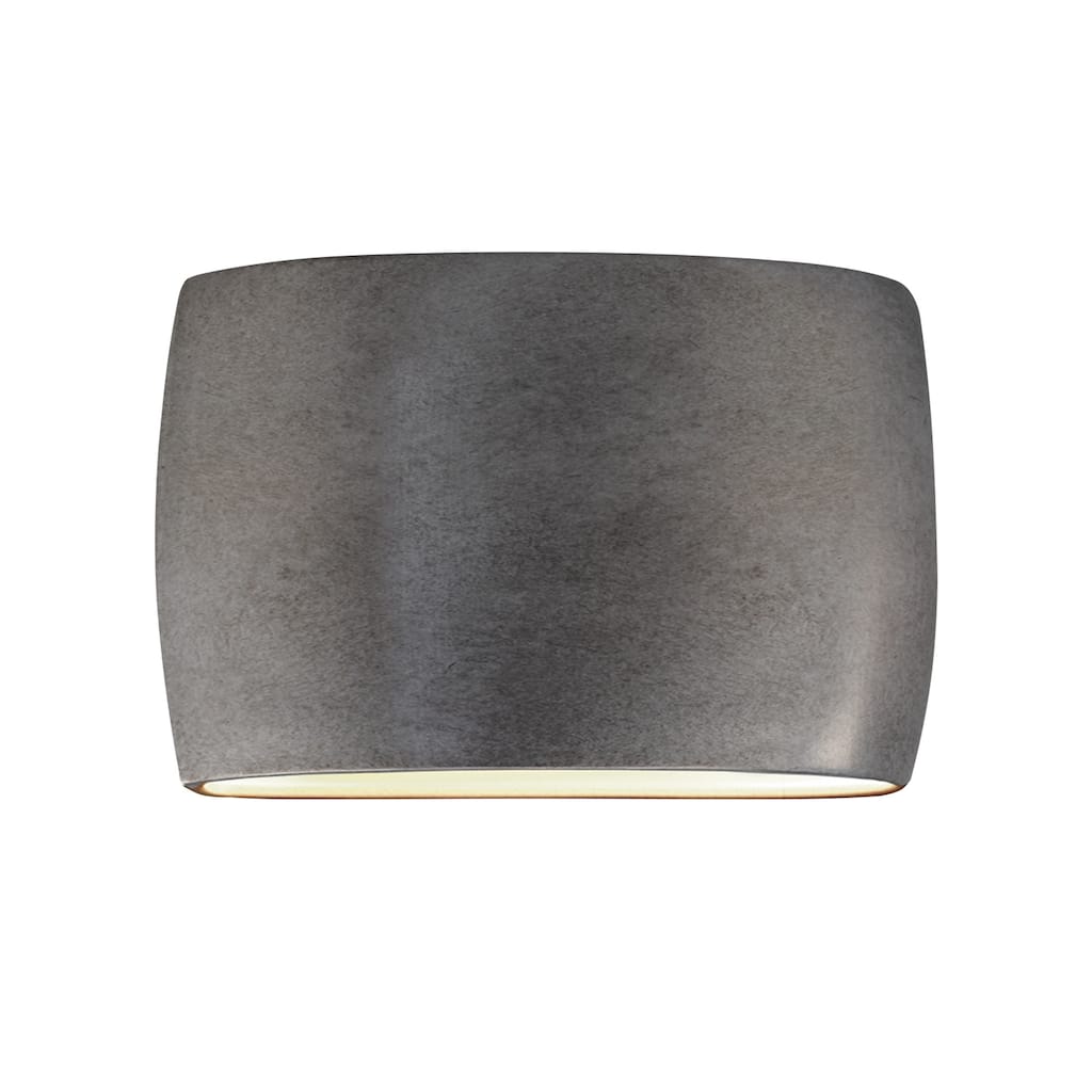 Justice Design Group Ambiance Large Wide ADA Oval Open Top & Bottom Wall Sconce