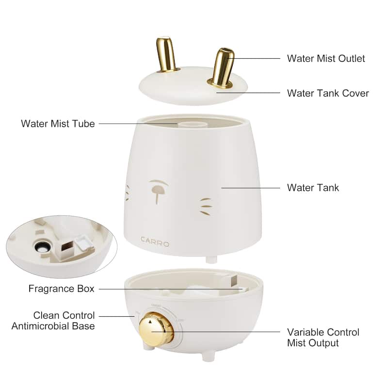 3L Top Fill Mist Humidifiers for Bedroom Middle Room