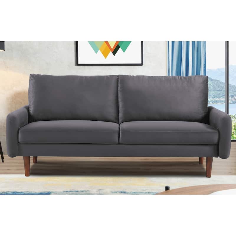 US Pride Furnitirue 70''W Tapered-Leg Velvet Sofa - Grey