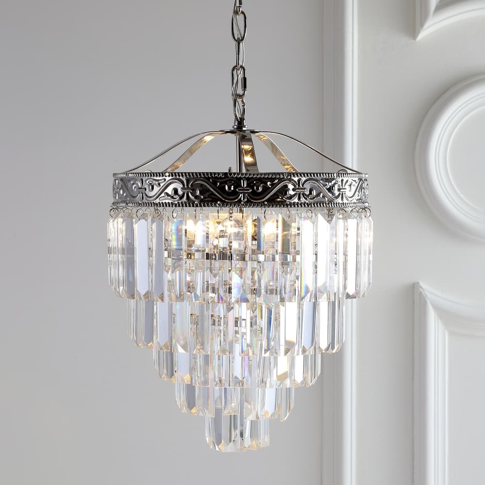 Gaines Crystal LED Chandelier, Polished Nickel/Clear by JONATHAN Y