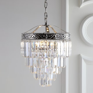 Gaines Crystal LED Chandelier, Polished Nickel/Clear by JONATHAN  Y