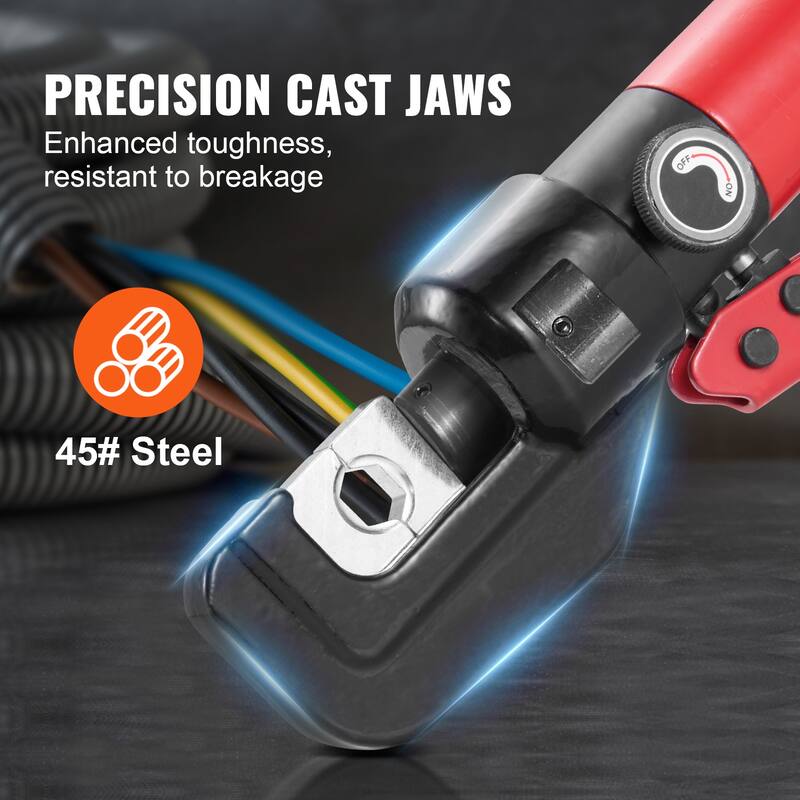 Hydraulic Crimping Tool with 9 Sets of Dies AWG12-2/0 Copper And Aluminum Terminal Battery Lug Crimper - 9 Sets