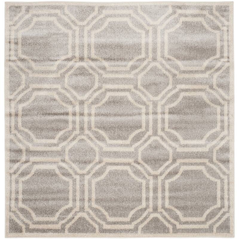 SAFAVIEH Amherst Aleksei Modern Rug - 5' Square - Light Grey/Ivory