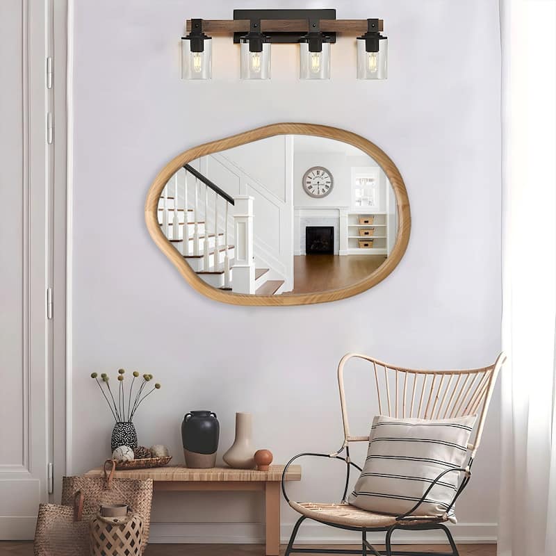 32" x 22" Abstract Irregular Decorative Wall Accent Mirror