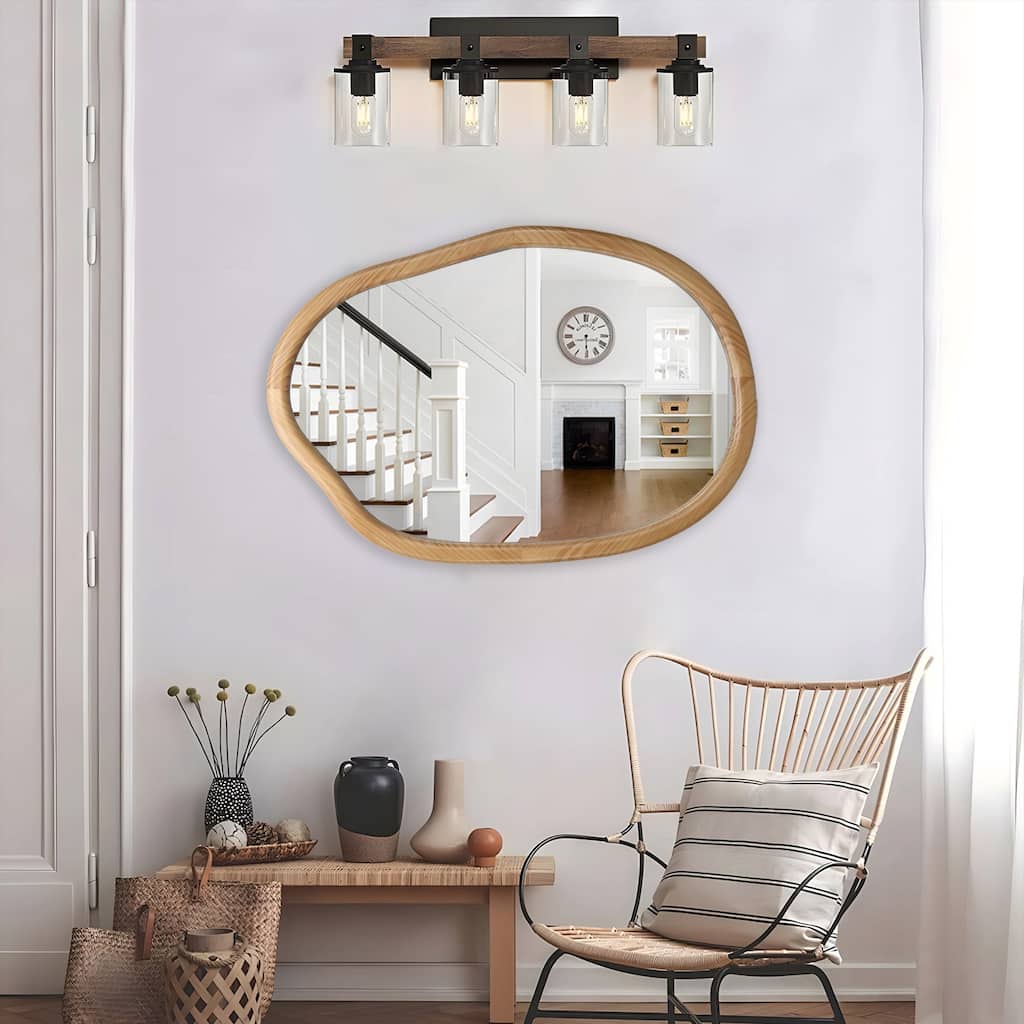 32" x 22" Abstract Irregular Decorative Wall Accent Mirror