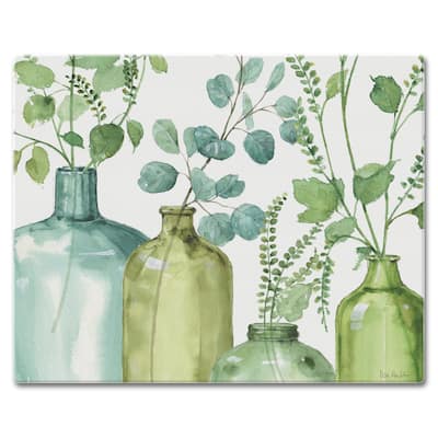 Counter Art Glass Cutting Board / Counter Saver 12"x15", Greenery - 12"x15"