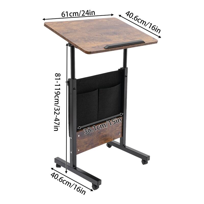 Adjustable Height Standing Desk Rolling Laptop Desk