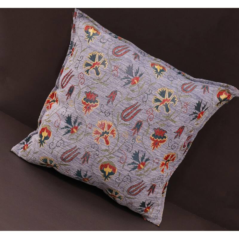 Carnation Fern Chenille Turkish Decorative Pillow
