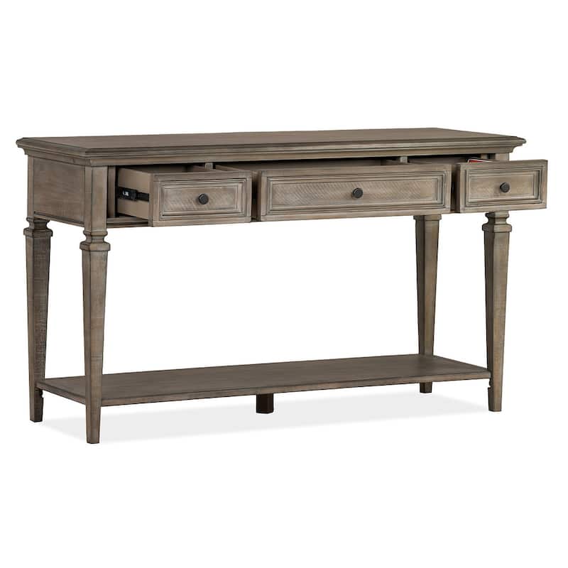 Magnussen Home Lancaster Dovetail Grey Rectangular Sofa Table - 50''W x 17''D x 29''H