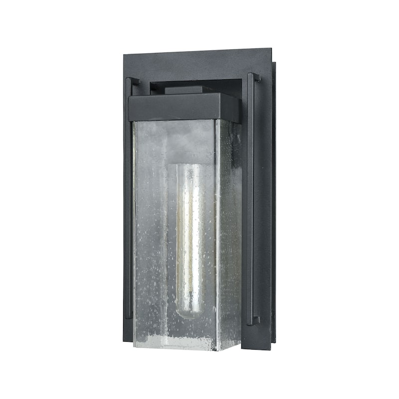Elk Home Overton Matte Black With Seedy Glass 1 Light Wall Sconce