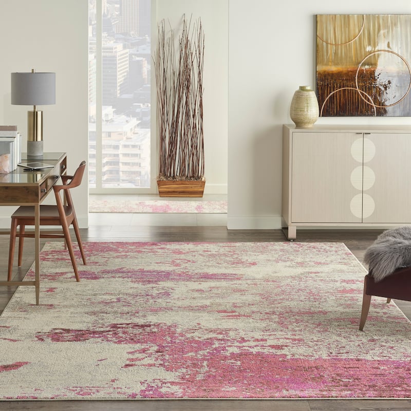 Nourison Modern Abstract Sublime Area Rug - 7' 10" x 10' 6" - Ivory/Pink - Runner/Rectangle