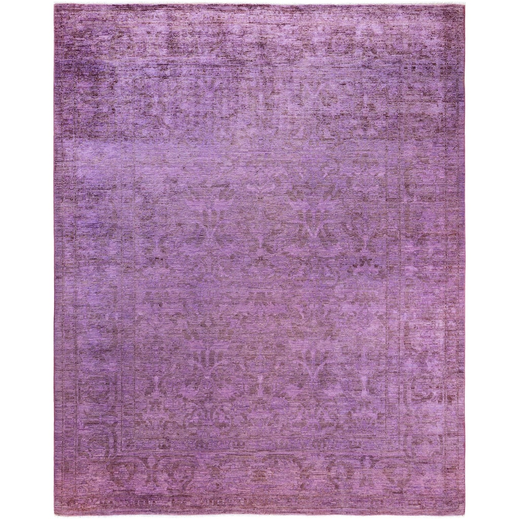 Overdyed One-of-a-Kind Hand-Knotted Area Rug - Purple - 8' 2" x 9' 10"