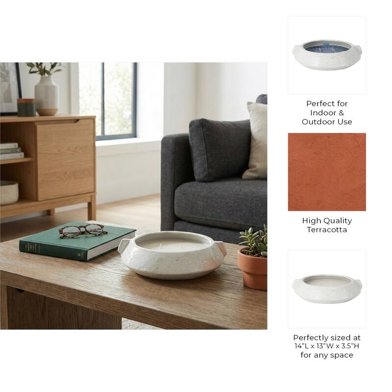 Modern Orange Blossom Citro Scented Candle in Terracotta Bowl - 51oz - 14" - 14.0"