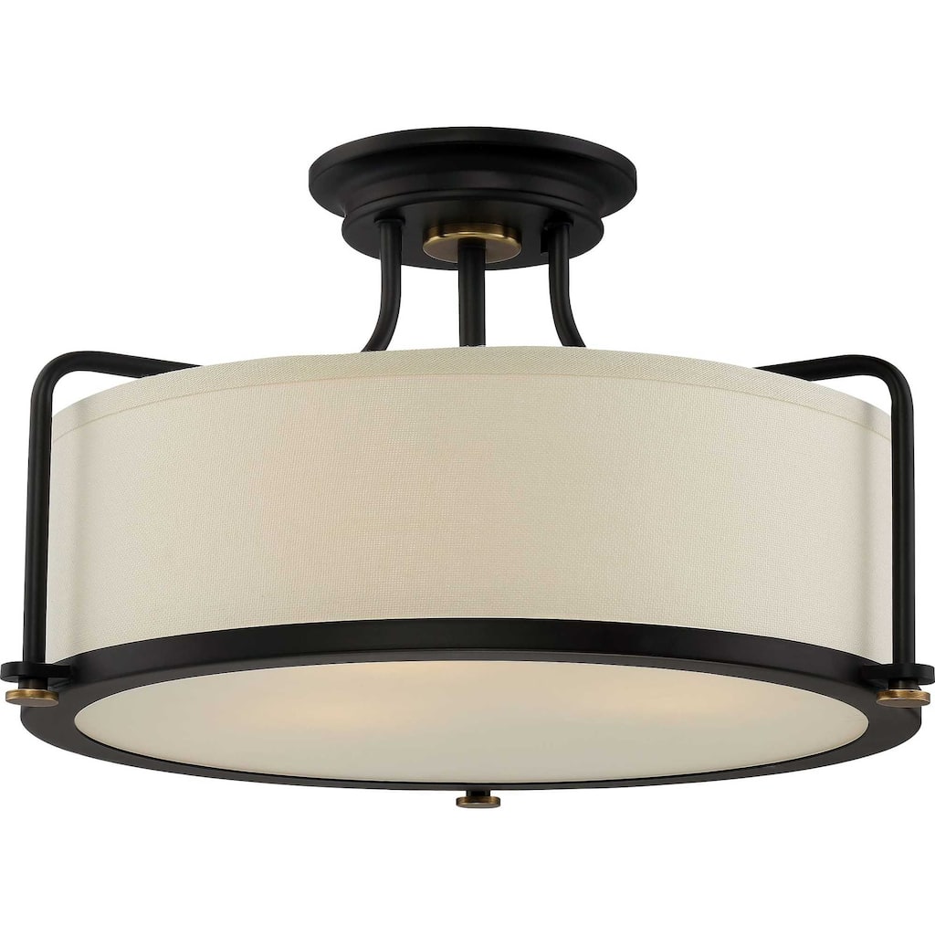 Roseto Clermont 3 Light 18" Wide Semi-Flush Drum Ceiling Fixture
