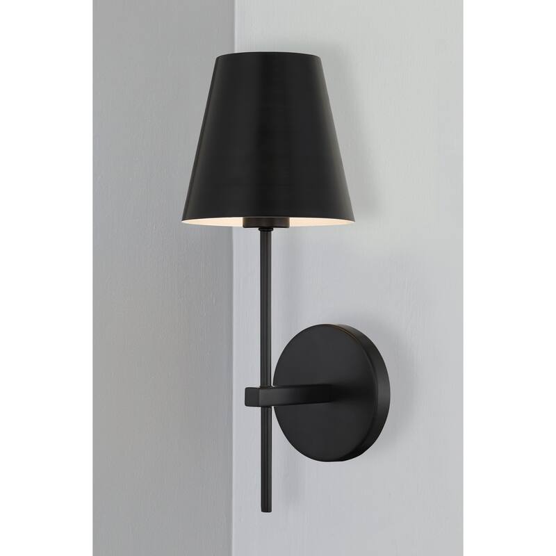 Xavier 1 Light Matte Black Wall Mount - 6'' W x 15'' H x 7'' D