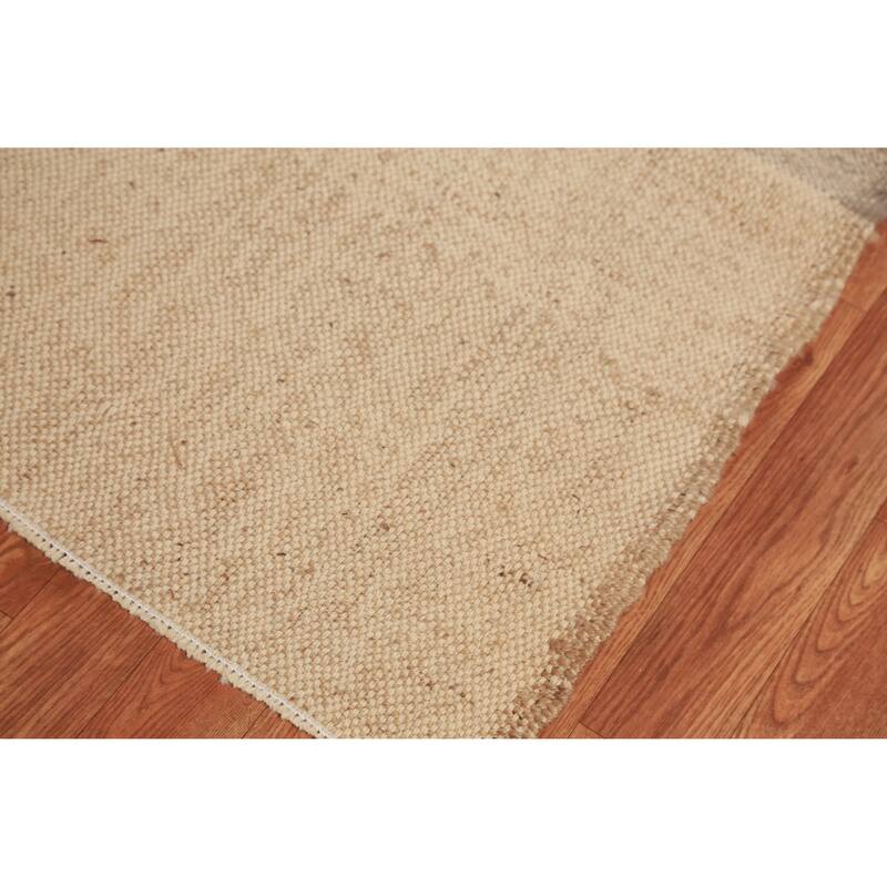 Hand Woven Oriental 100% Jute Carpet Southwestern Modern Brown Kilim Area Rug - 11' 2'' X 9' 6''