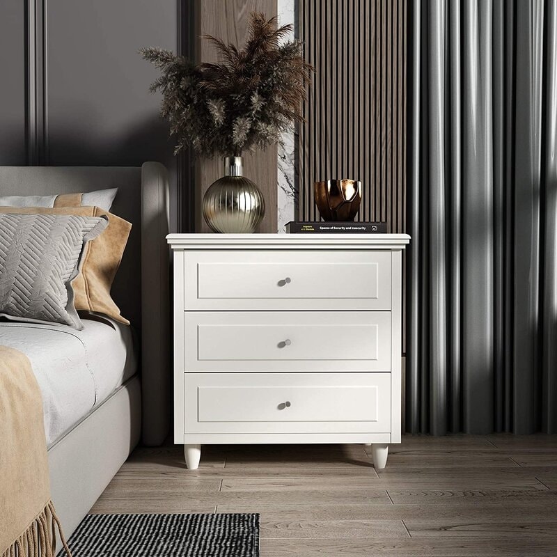 3 drawer cheap nightstand mid century
