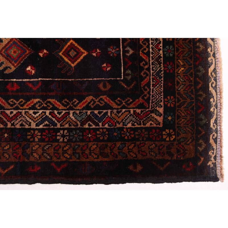 ECARPETGALLERY Hand-knotted Teimani Dark Navy Wool Rug - 3'8 x 5'7
