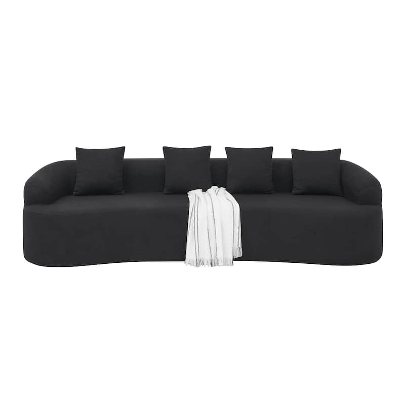 GDFStudio - Ami Curved Compressed Modular Sectional Sofa in Lamb's Wool Fabric