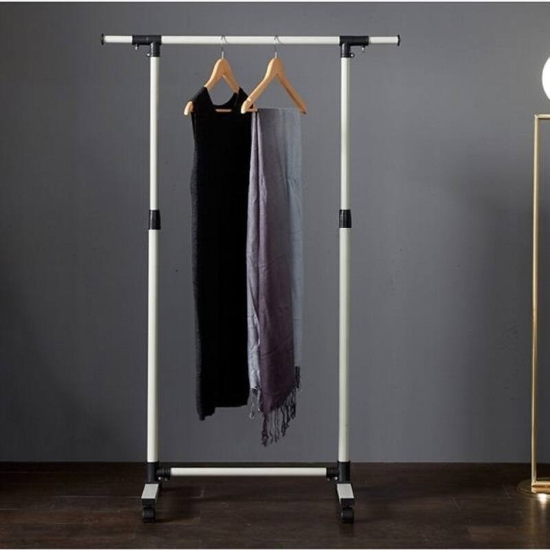 Short Clothing Racks for Hanging Clothes with Bottom Shelves and Wheels Heavy Duty Rolling Clothes Rack Kids Clothing Rack - Black