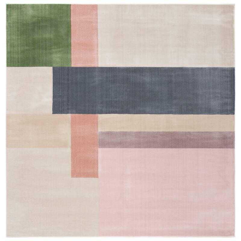 SAFAVIEH Orwell Vassie Mid-Century Modern Rug - 5'3" Square - Ivory/Charcoal