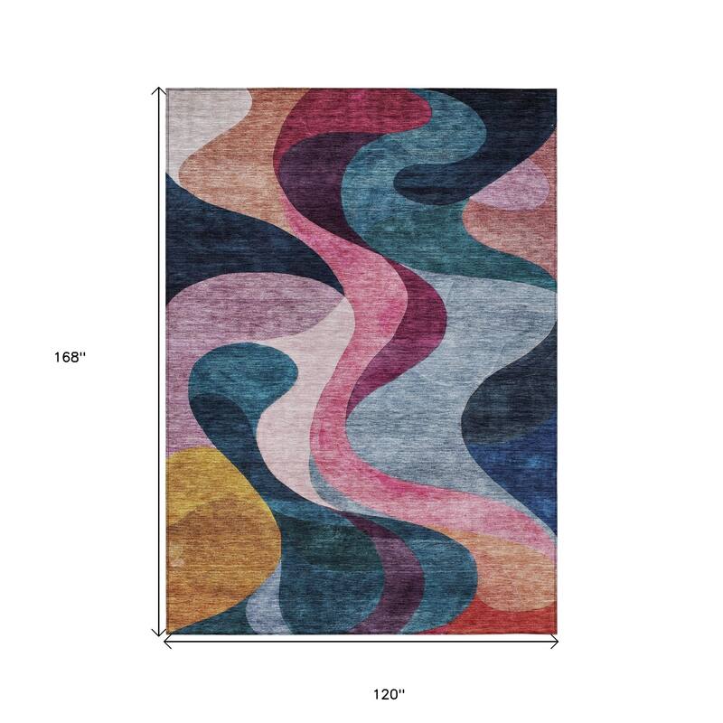 HomeRoots Abstract Transitional Rectangle Outdoor Rug