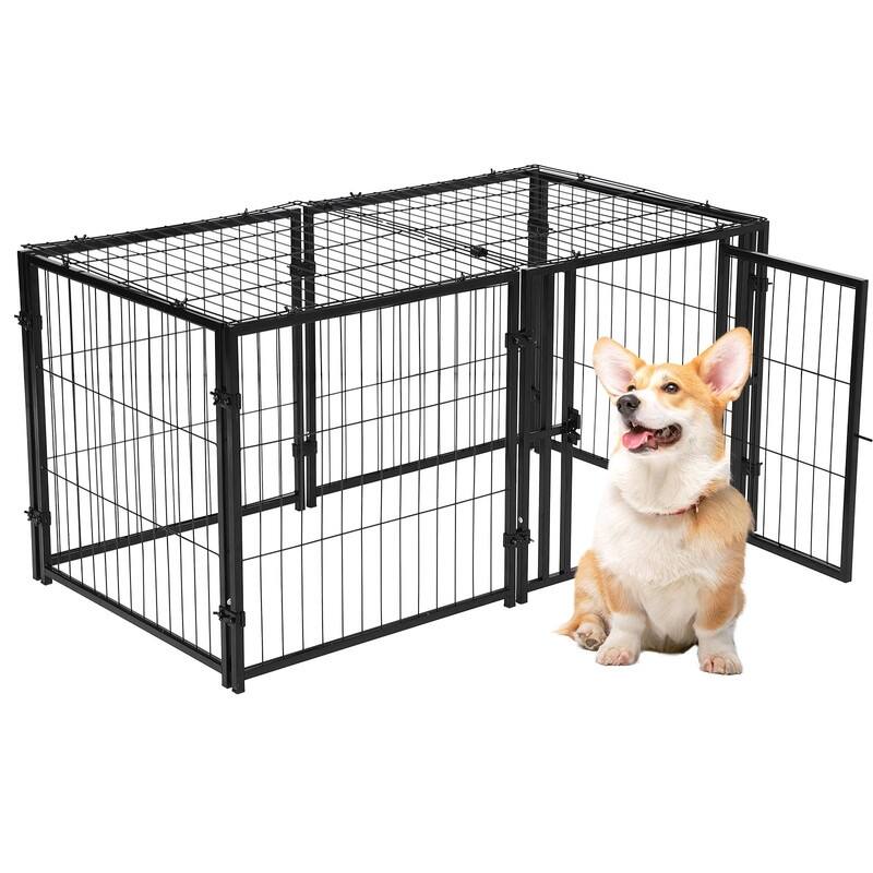 Heavy Duty Large Dog Crate 48" Dog Kennel Puppy Dog Playpen Pet Cage Pet Playpen - Medium (20-50lbs)