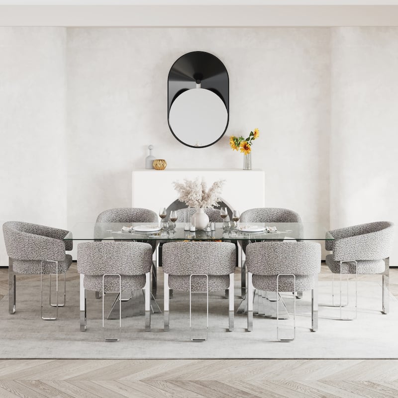 78 inch and 94 inch Glass Dinner Table Falcone Kitchen and Dining Table