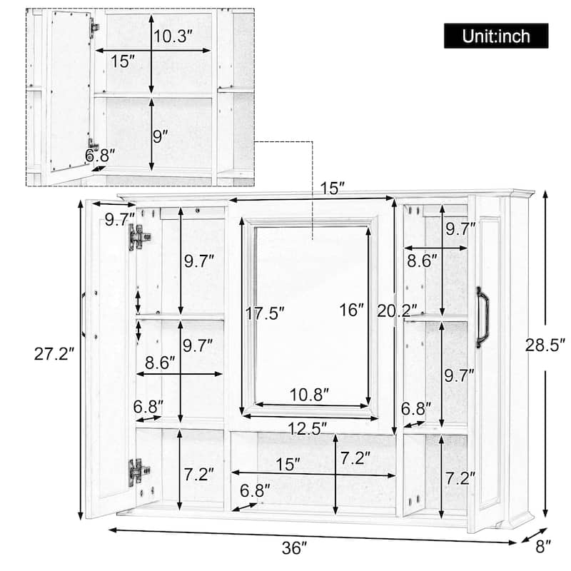 36" Bathroom Vanity with Sink, Freestanding Modern Vanity Cabinet with Soft-Close Drawers and Tip-Out Tray
