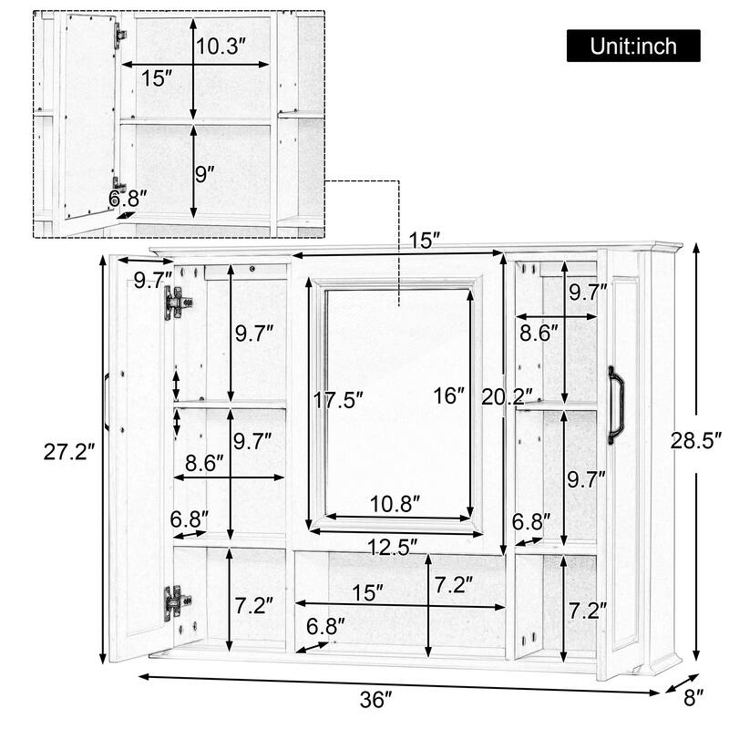 Wall Mounted Bathroom Storage Cabinet